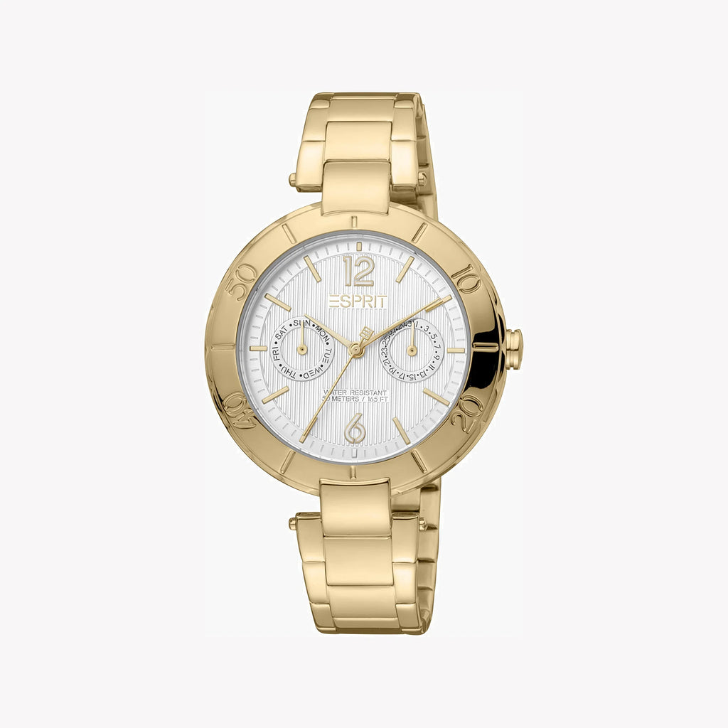 Esprit Women's Gold Stainless Steel Watch, Silver Dial | ES1L063M0055-0
