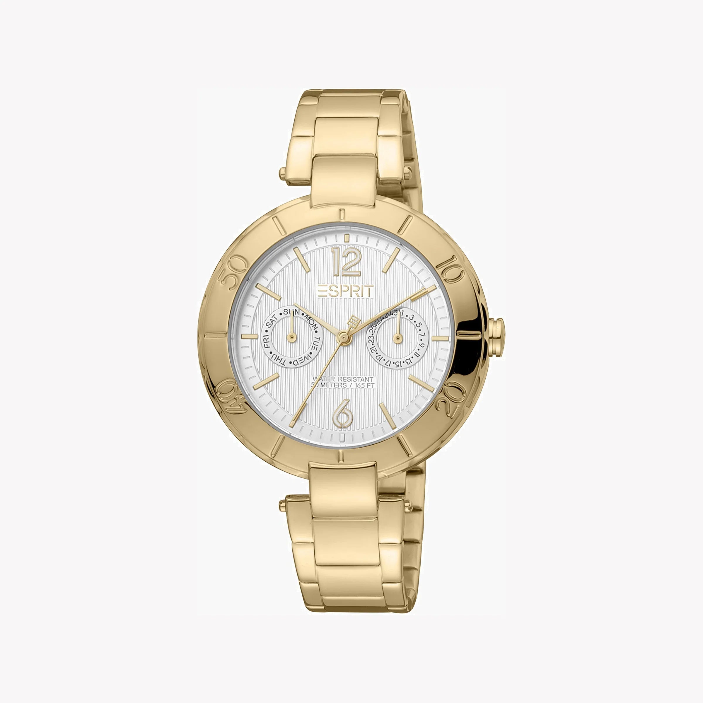 Esprit Women's Gold Stainless Steel Watch, Silver Dial | ES1L063M0055-0