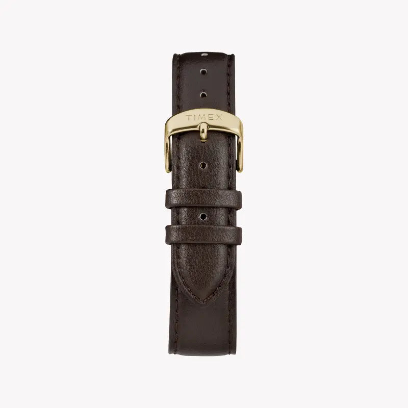 Timex Men's Brown Leather Watch, Silver Dial | TW2R85600-2